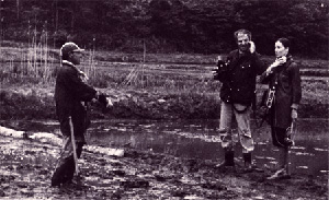 Yann Le Masson et Bénie Deswarte sur le tournage de Kashima Paradise