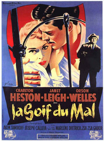 Une affiche d'époque de La Soif du mal d'Orson Welles