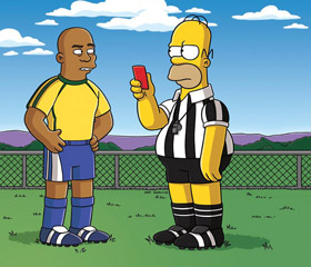 Homer Simpson joue les arbitres